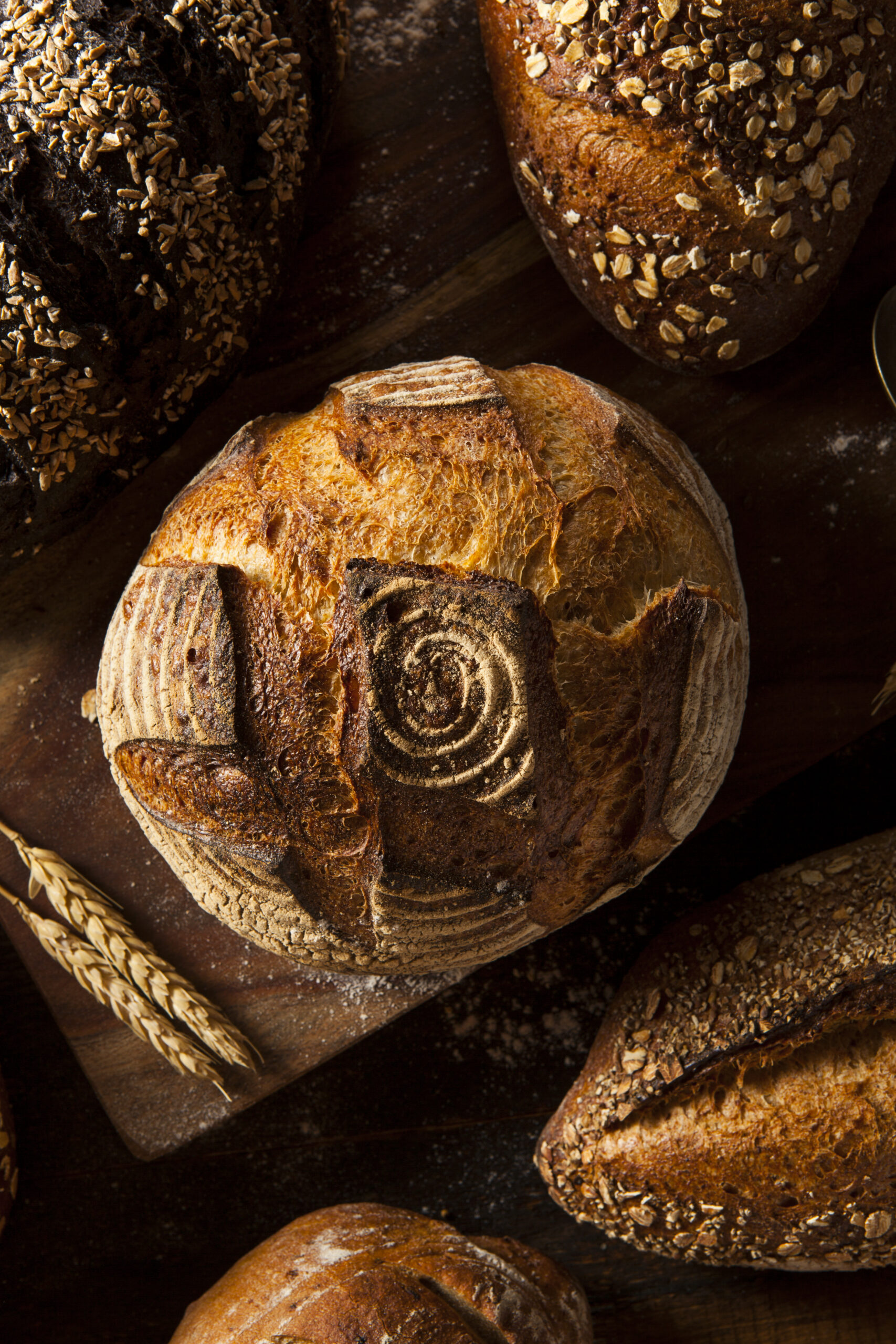 Freshly Baked Whole Wheat Bread on a Background